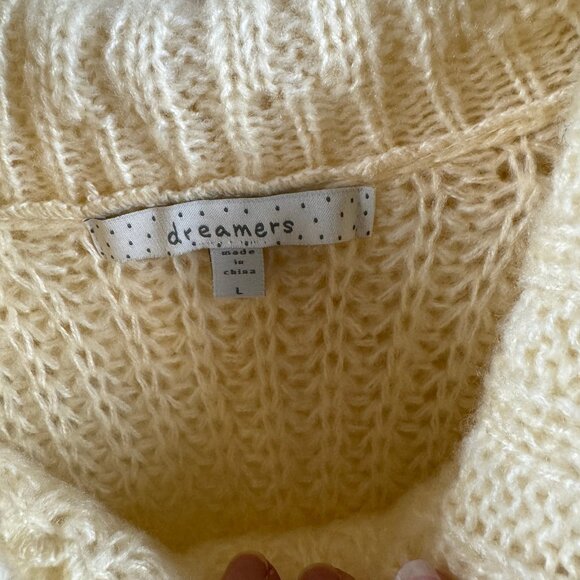 Dreamers by Debut Ivory Hooded Open-Knit Sweater | Nordstrom | Size Large | NWT - Picture 7 of 10